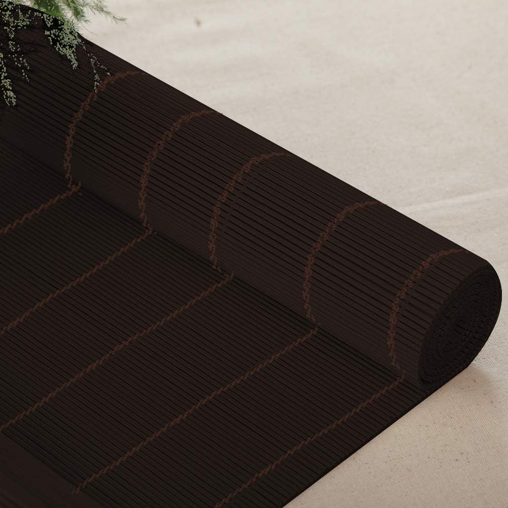 LETAU Cordless Wood Window Roller Shades, Bamboo Light Filtering Window Blinds for Indoor Home, Office, Kitchen, Pattern 12
