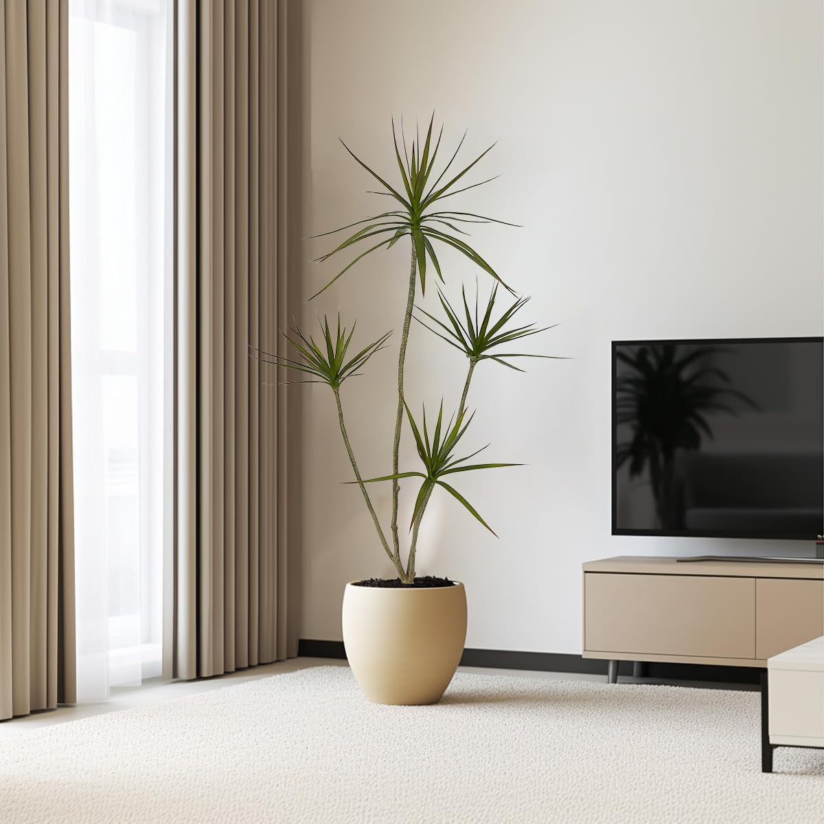 Artificial Dracaena marginata,5ft Tall Fake Plants Artificial Dracaena marginata Plants for Indoor, Fake Trees for Office Home Living Room Floor Patio Greening Porch Decor
