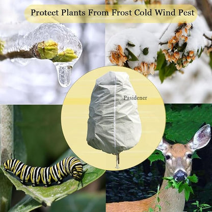 Plant Covers Freeze Protection 3 Packs 45" x40" 2.2oz Tree Covers Frost Plant Covers Freeze Cloth for Outdoor Plants with Zipper Drawstring