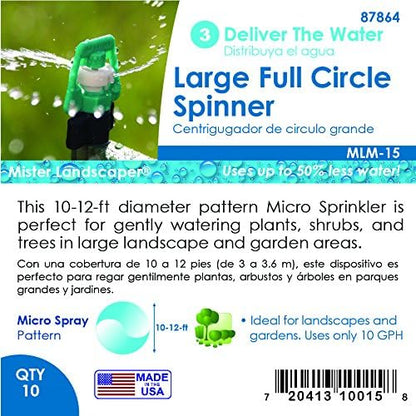 Mister Landscaper MLM-15 Large Full Circle Micro Spray Spinner (10 Quantity)