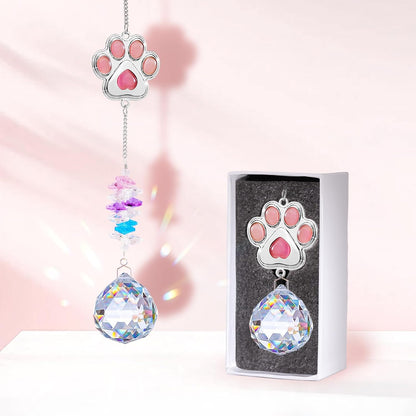 Dog Memorial Gifts for Loss of Dog - Loss of Dogs Sympathy Gift - Pet Memorial Crystal Decor Suncatcher - Thoughtful Dogs Remembrance Bereavement Gift (Pink Round Crystal Suncatcher)