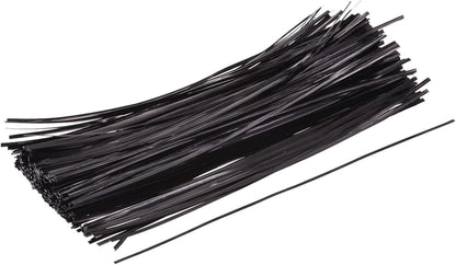 MECCANIXITY Foil Twist Ties 12" 30cm Metallic Plastic Closure Tie for Tying Gift Bags Arts Crafts Ties Manage Cords Black Pack of 750