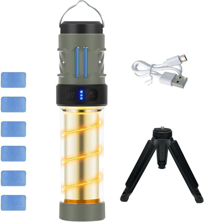 Rival Tac Buzz Repel Pro Lamp 3-in-1 Mosquito Repellent Rechargeable Flashlight, Citronella Outdoor Mosquito Repellent 30 Ft., IPX5, Camping Light (Mosquito Repellant with Flashlight/Torch and Tripod)