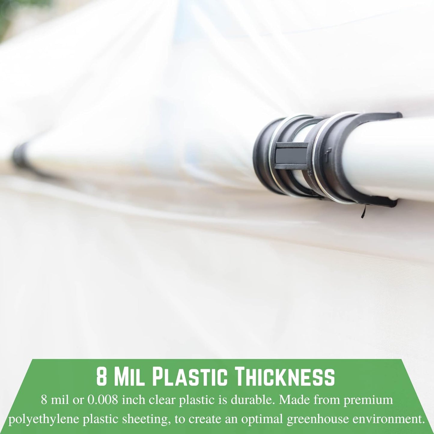 Farm Plastic Supply - Clear Greenhouse Plastic Sheeting - Ultra Durable - 8 mil - (16' x 32') - 4 Year UV Resistant Polyethylene Greenhouse Film for Gardening, Farming, Agriculture