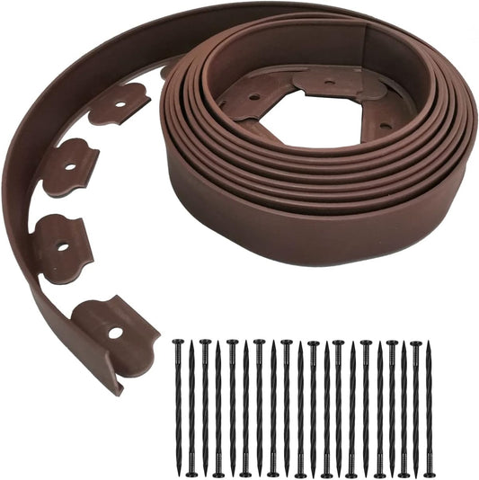 Landscape Edging,20ft Plastic Garden Edging with 20 Stakes,Lawn Edging for Lawn,Yard,Flower Gardens