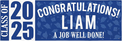 Let's Make Memories Personalized Graduation Banner Class of 2025 - Graduation Party Decorations - Congratulations Banner - Indoor/Outdoor Vinyl - Best in Class - Blue - 10 ft.