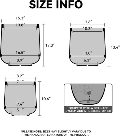 Kante 11.6" Dia Round Concrete Planter, Outdoor Indoor Large Plant Pots Containers with Drainage Hole and Rubber Plug for Home Garden Patio, Rusty