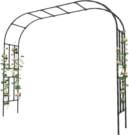 Garden Arch, 98.5’’x94.5’’ Arbor Trellis, Garden Arch Trellis for Climbing Plants Outdoor, Arbor for Flower, Climbing Vine Vegetable, Fruit and Lawn(Black)