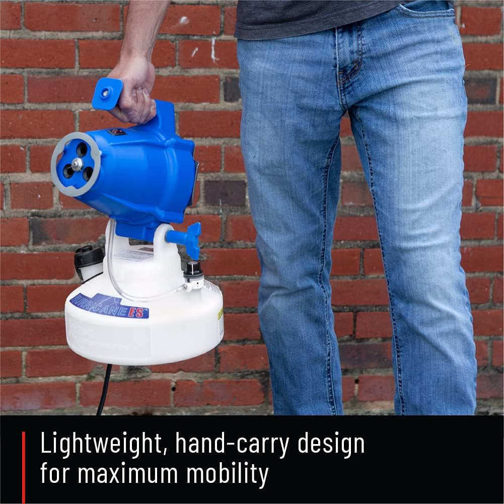 Hurricane ES Electrostatic Corded ULV Hand Carry 1-Gallon Fogger Adjustable Particle Size 10-50 Microns