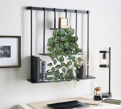 DILATATA Fake Plants Artificial Potted Plants 20 Inch Faux Peperomia Ivy Vine Plant Hanging Plant for Home Office Desk Shelf Indoor Outdoor Decor