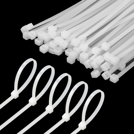 6 Inch White Zip Tie 1000 PCS, 18 Lbs - Small to Medium Zip Tie, Nylon PA66 UV Resistant Cable Tie