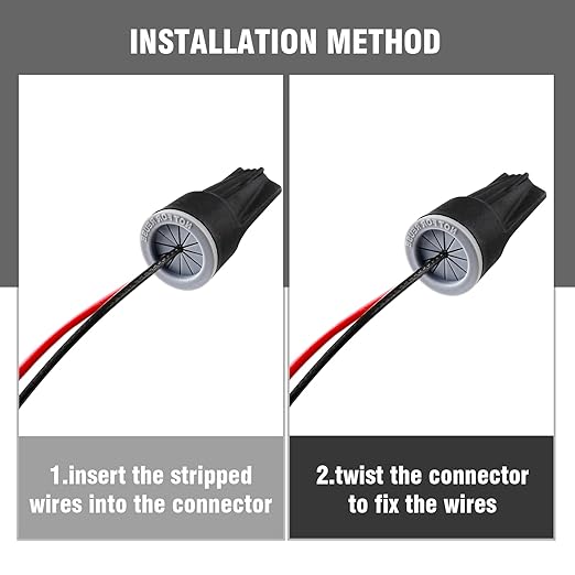 Litoexpe 50 Pieces Waterproof Wire Connectors, Waterproof Wire Nuts Black Direct Burial Wire Nuts for Outdoor Landscape Lighting, Irrigation Valves, 0.93 x 0.47 Inch