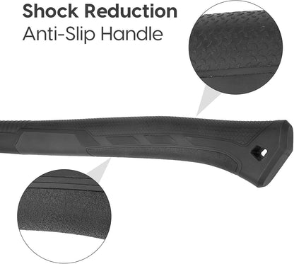 36" Splitting Maul, 6.8Lbs Chopping Splitting Axe for Firewood Splitting, Forged Carbon Steel Heavy Duty Maul, Fiberglass Shock Reduction Handle with Anti-Slip Rubber Grip