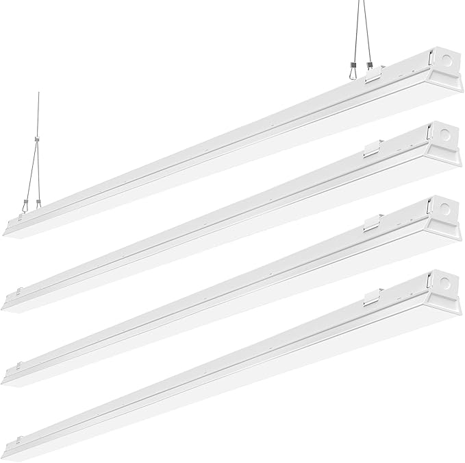 ANTLUX 8FT LED Shop Light Fixture, 110W LED Strip Light, 12200 LM, 6000K, 8 Foot LED Linear Lights, Linkable led Lighting for Garage Warehouse Workshop, Fluorescent Tube Replacement, 4 Pack