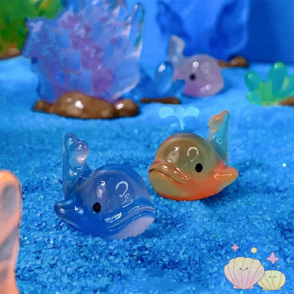 120pcs Mini Ocean Resin Animals: Glow in The Dark Tiny Sea Animals Figurines to Hide Marine Miniature Plastic Animals Aquarium Ornaments Decorations for DIY Fairy Garden Dollhouse,with Storage Box