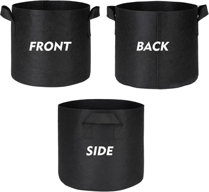 WEIFENG 3-Pack 30 Gallon Grow Bags with Handle Plant Pots Thick Fabric Pots