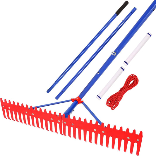 Lake Rake,Pond Weed rake,Heavy Duty Razer Rake,Large Pond Aquatic Rake-39 Wide Head with Alloy Tines , Floating Lake for Removal of Weeds Leaves & Floating Scum ,Shoreline & Beach Landscaping Tool