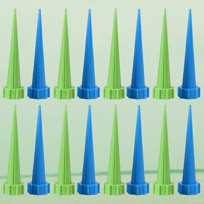 Operitacx 16pcs Plant Watering Spikes, Plastic Plant Self Watering Devices, Flower Pot Irrigation Drippers for Outdoor Indoor Garden Flower Vegetables Random Color