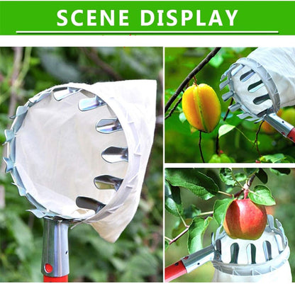 Fruit Picker Head Basket, Fruit Picking Tool with Basket, Orange Picker Pole Tool, Fruits Catcher Bag for Harvest Picking Citrus Pear Lemon Mango Tree Picker(Size:14cm)