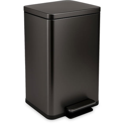 SIMPLI-MAGIC 13.2 Gallon (50L) Step Trash Can – Kitchen Garbage Can with Slow-Close Lid – Odor Control, Hands-Free, Easy to Clean, Brushed Stainless Steel
