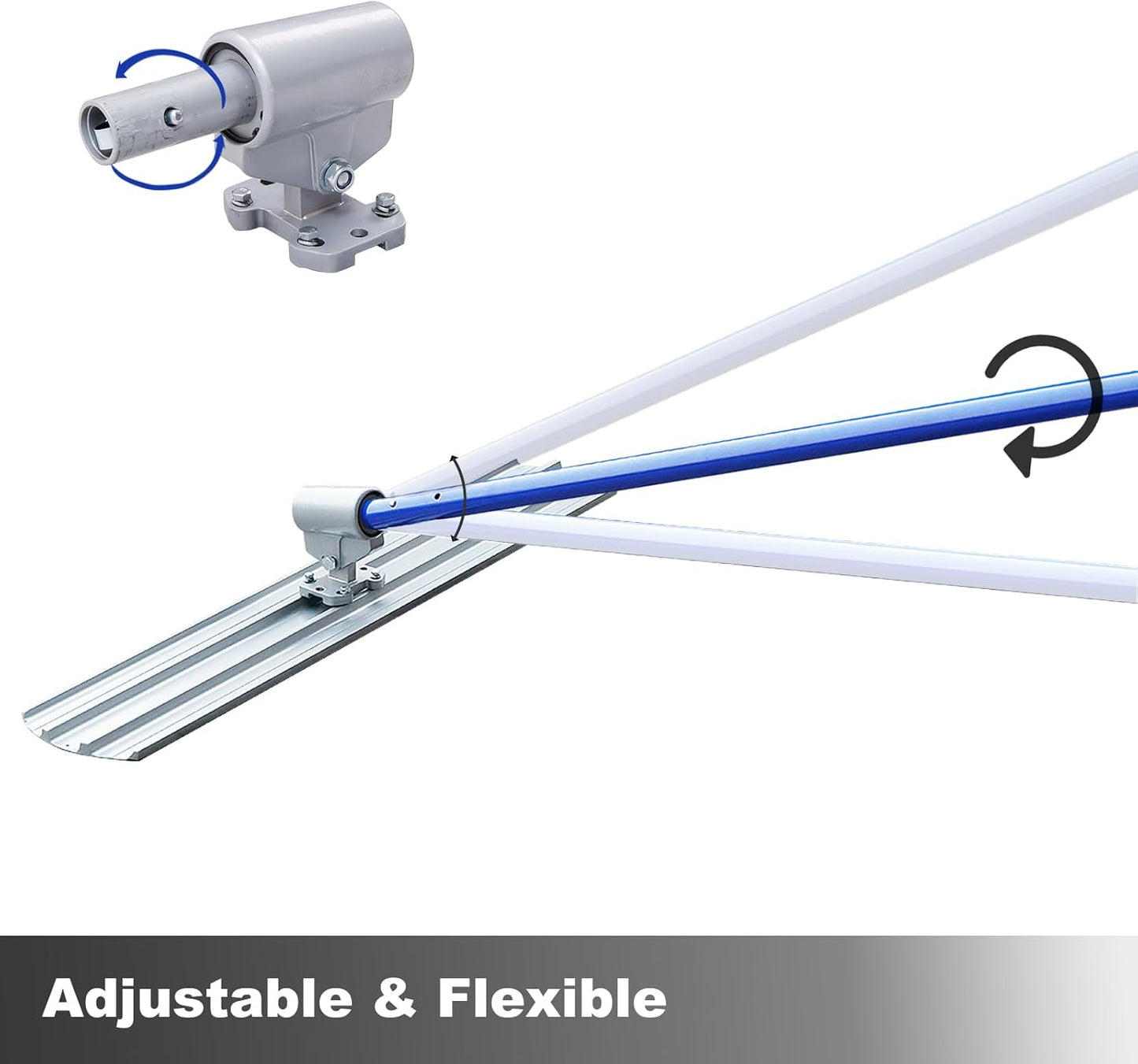 Bull Float Aluminum Magnesium Alloy Concrete Float 48"x8" Round End Board Kit trowel Tool Cement Tools Float Bracket Concrete Tools Finishing With 57" Handle x4 VOYAR