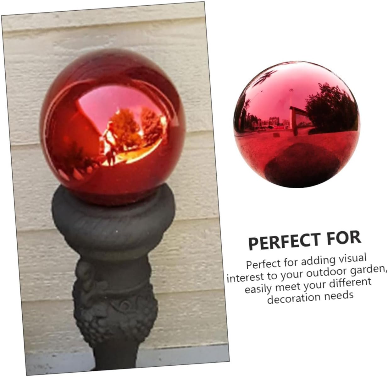 Colored Reflective Gazing Ball Polished Garden Decor Decorative Mirror Globe for Outdoor Spaces Vibrant Reflective Sphere for Lawn and Decoration