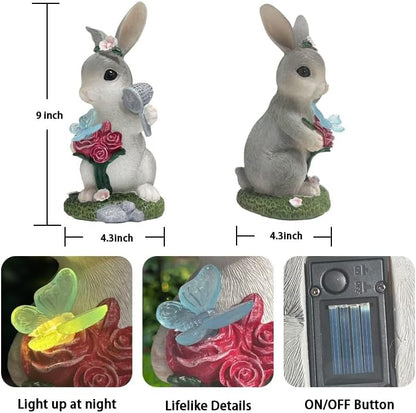 Solar Garden Decor Statues Outdoor, Birthday Gifts for Women Mom Grandma Senior Elder, Ornament for Balcony, Garden, Patio, Yard, Lawn