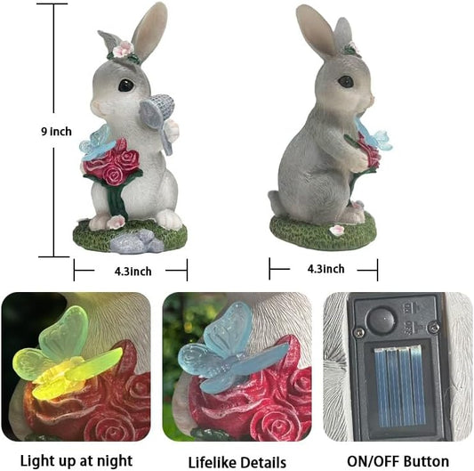 Solar Garden Decor Statues Outdoor, Birthday Gifts for Women Mom Grandma Senior Elder, Ornament for Balcony, Garden, Patio, Yard, Lawn