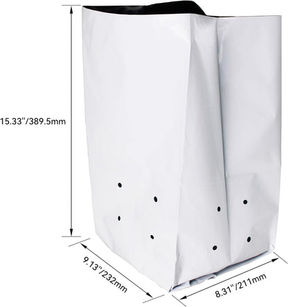 HFS(R Poly Grow Bag Planters Panda Film Black and White for Nursery Horticulture 5 Gallon - 25 PC (Pack of 2)