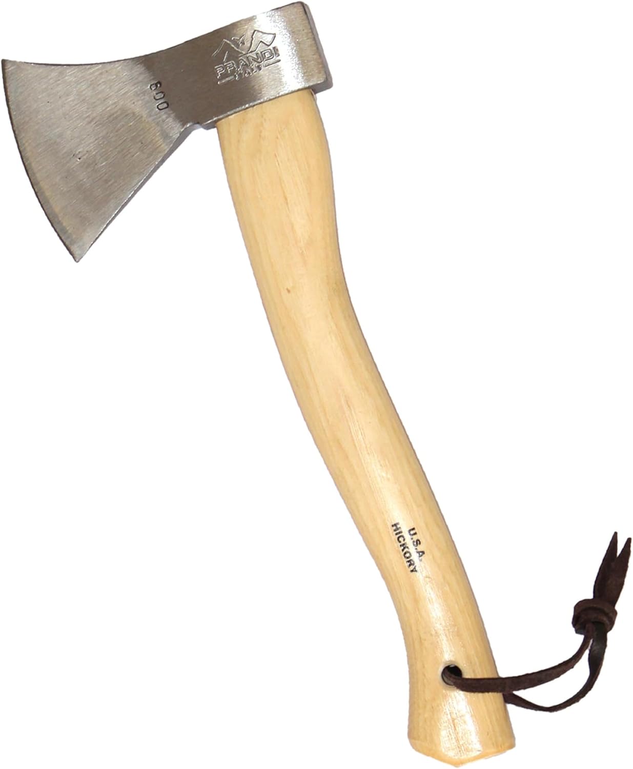PRANDI German Hatchet 2.20lb - Hickory Handle 15.76in with Leather String - Ideal for Camping and Bushcraft - Made in Italy