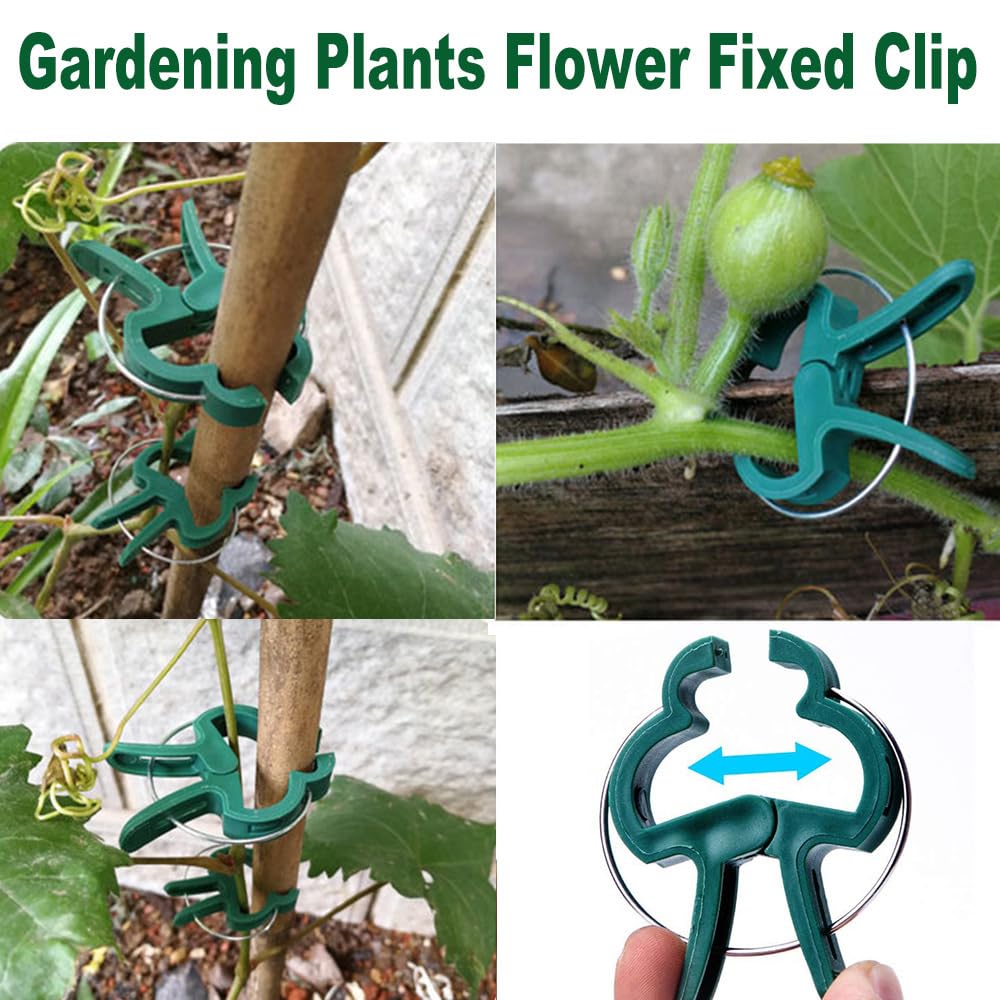 7Queen 80PCS Garden Plant Supports Clips, 2 Sizes Adjusting Reusable Plant Clips for Supporting