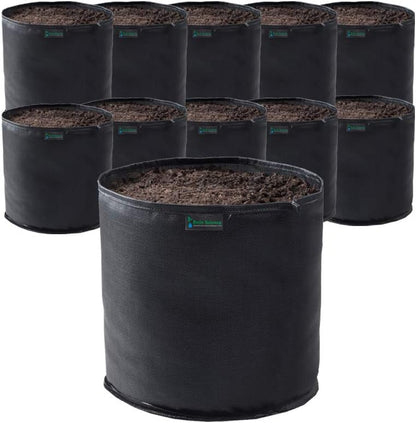 Commercial Grow Bag Pack of 10, Air Pruning Mesh Fabric Plant Containers (20 Gallon, Black)