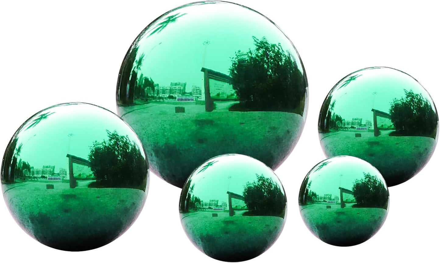 Stainless Steel Gazing Ball,12inch Green Gazing Globe