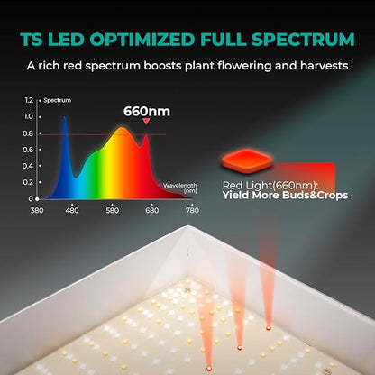 MARS HYDRO TS 3000 420W LED Grow Light for Indoor Plants Full Spectrum Commercial Grow Daisy Chain Plant Growing Lamp for 4x4 5x5ft Greenhouse & Grow Tent