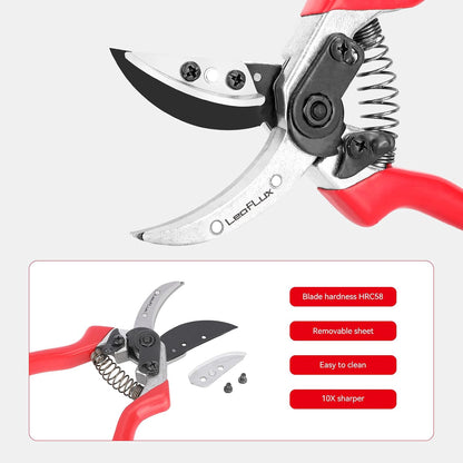 Rose Floral Scissors,Pruning Shears, SK5 Steel Blade with Anti-Rust Coating, Flower Handheld Clipper Pruner and Holder. Solid Aluminum Handle, Ergonomic Grip. Ideal for Gardens, Florists
