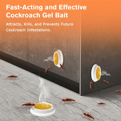 32 Pack Cockroach Gel Bait, Highly Effective Roach Killer Indoor Infestation Solution, Fast Acting Cockroach Killer Indoor Home Kitchen Use, Easy to Apply & No Mess Roach Bait, Long-Lasting