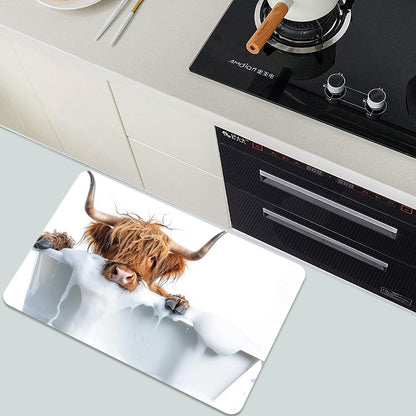 Bath Mat-Bathroom Rug，Bath, Highland Cattle-Absorbent Non Slip Quick Dry Stain Resistant Easy to Clean Care Shower Rug for Bathtub Shower Room 20×31Inch (50 * 80cm)