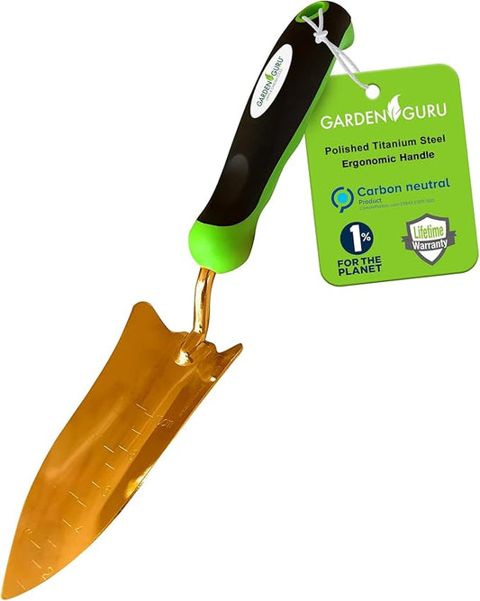 Garden Guru Titanium Transplanter Trowel Shovel - Rust Resistant - Ergonomic Handle - Perfect Hand Shovel Tool for Gardening Weeding Transplanting and Digging in Garden Beds - 1 Case (48 Pcs)