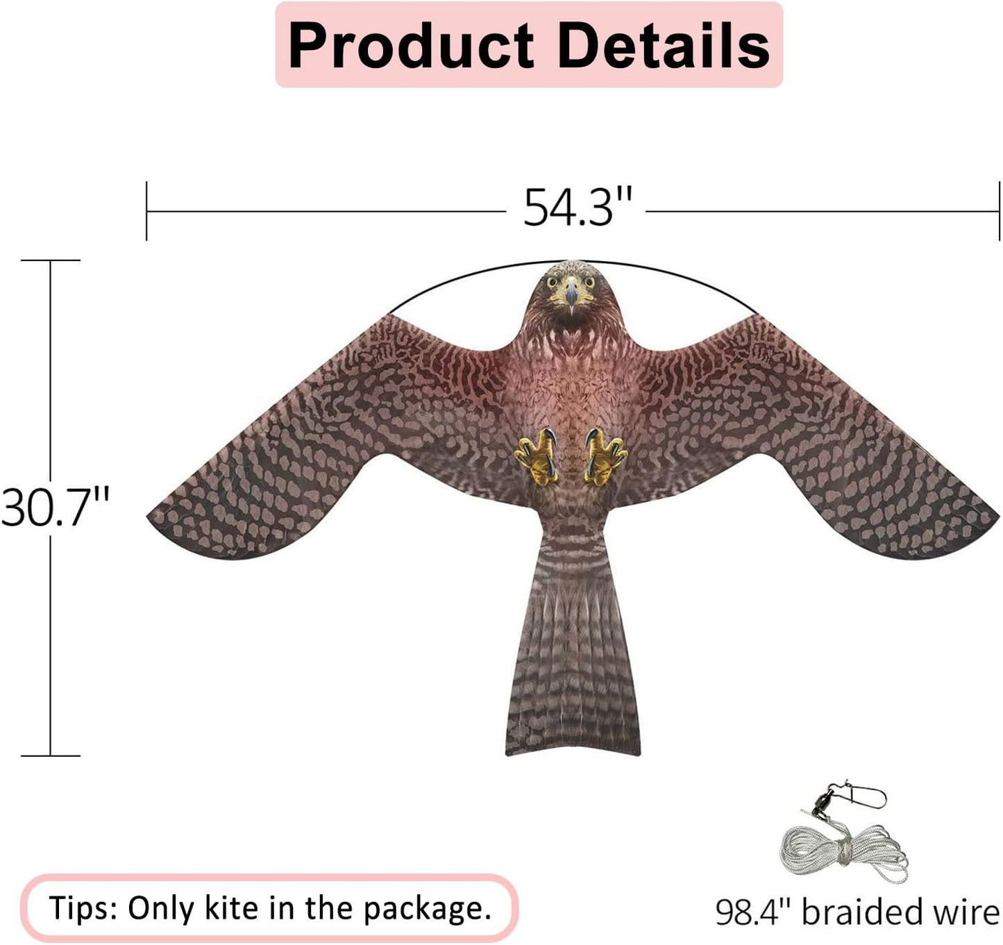 eyijklzo Bird Scarer Flying Kite Crops Farm Flying Bird Hawk Flying Kite