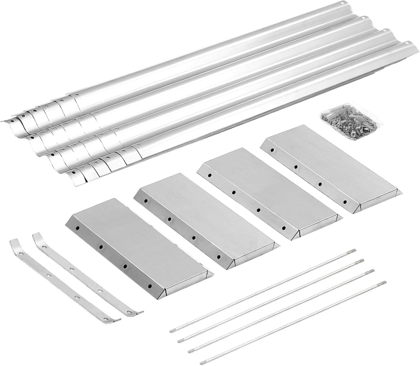 Land Guard 3 Pack 8×4×1ft Galvanized Metal Raised Garden Bed, Metal Planter Kit Box Outdoor for