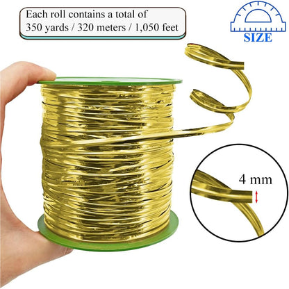 HAHIYO 350Yards/1050Feet/320M Gold Metal Twist Ties for Bread Candy Coffee Plant Garden Cellophane Treat Bags Gift Wrapping Plastic Halloween Party Cake and Craft Projects