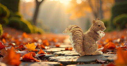 Brown Squirrel Statue with Acorn – Hand-Painted Polyresin Garden Figurine for Lawn & Patio – Small Nature-Inspired Outdoor Décor