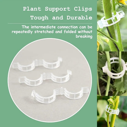 50PCS Plant Support Clips Reusable Tomato Clips Plastic Trellis Clips Garden Clips Secured Plastic Plant Clip for Climbing Plants Tomato Grape Vine Vegetables Plant Fixing Clips, 1.18" Inner Diameter