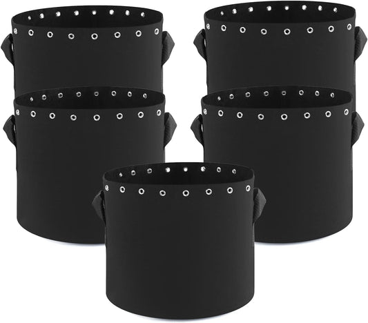 1 Gallon Fabric Pots with Holes,5-Pack,Heavy Duty Thickened Nonwoven Fabric Pots (1 Gallon)