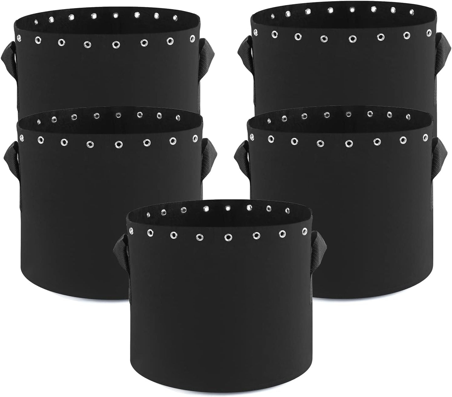 5 Gallon Plant Grow Bags 5-Packs with Holes,Thichkened Non-Woven Aeration Fabric Pots with Handles - Reinforced Weight Capacity