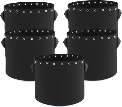 5 Gallon Plant Grow Bags 5-Packs with Holes,Thichkened Non-Woven Aeration Fabric Pots with Handles - Reinforced Weight Capacity