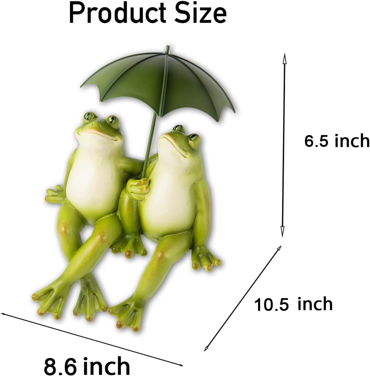 Couple Frogs Outdoor Statue - Frogs Decor Resin Happy Couple Hold an Umbrella Garden Statue Frog Garden Décor for Patio Yard Lawn Porch Gardening Décor 8.5" x 11" x 6.5"