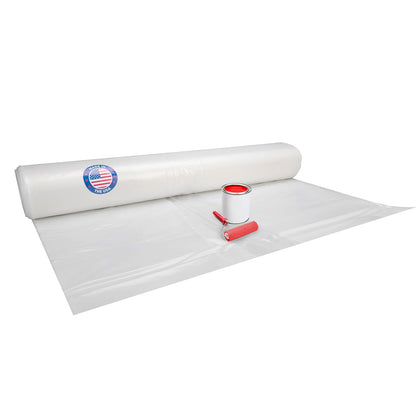 Plastic Sheeting 6 mil, 40' x 100' (4000 sq. ft.) - Semi-Clear Thick Painting Plastic Covering for Painting, Construction and Greenhouse - LDPE Plastic Rolls Heavy Duty Outdoor by IDL Packaging
