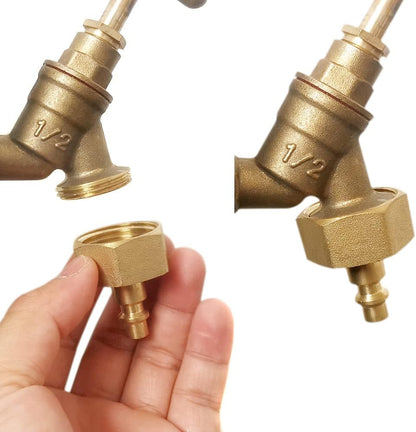 RV vent plug prevent freezing in winter helps drain water from water pipes, suitable for camping RVs, boats, garden hoses, water pipe Blow Out Plug brass quick connector (female)