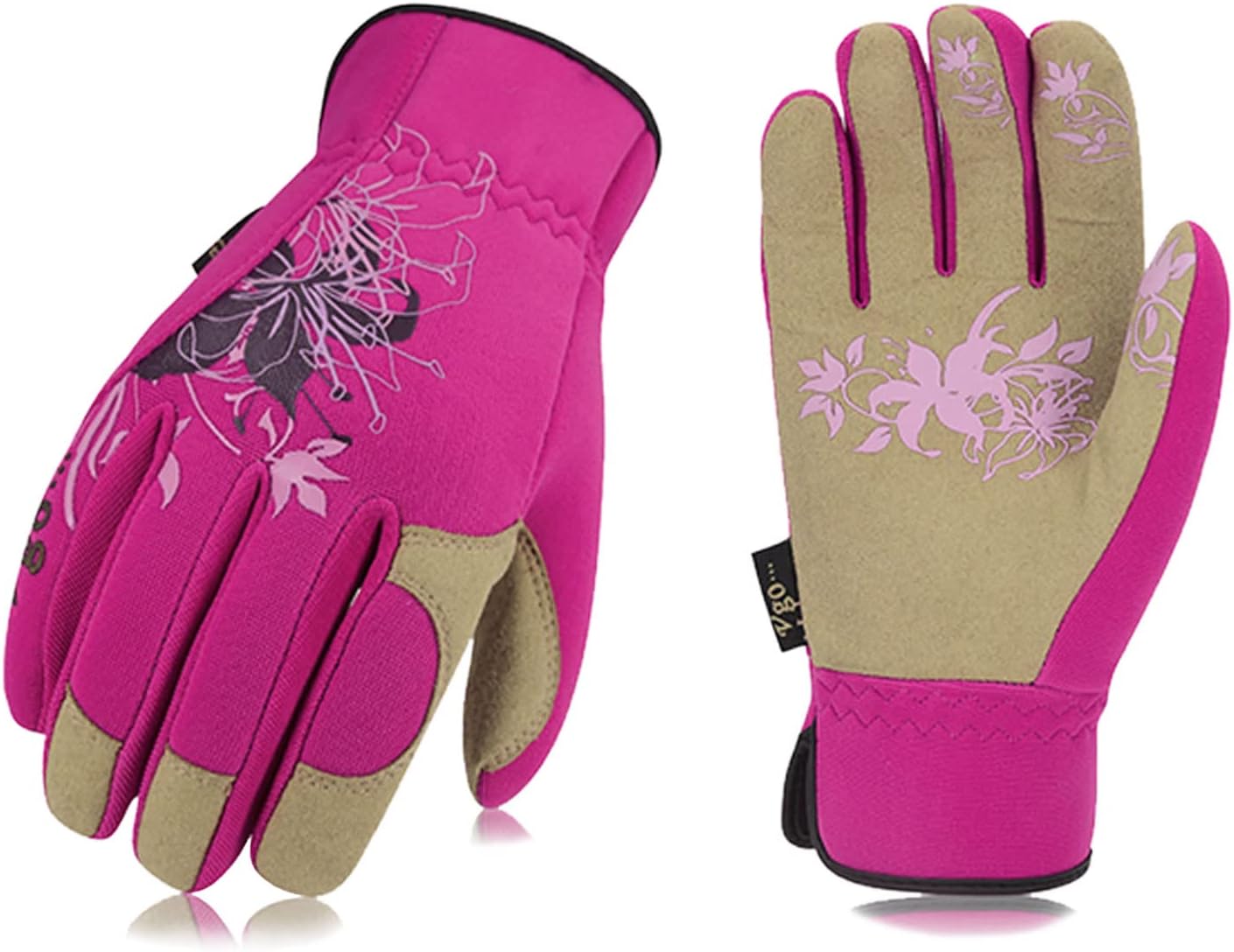 Vgo... Gardening Gloves for Women,Puncture-proof,Thornproof,Safety Work Gloves for Weeding,Digging,Synthetic Leather(L,Red,SL7443)